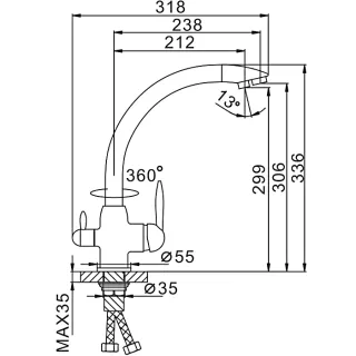 Смеситель для кухни Frap F4399-8 белый